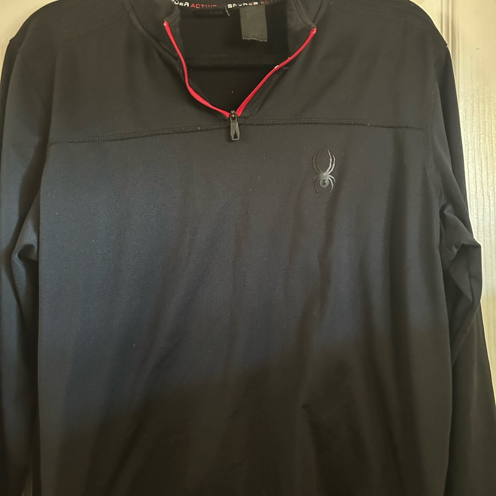 Spyder Black Pullover with Red Trim
